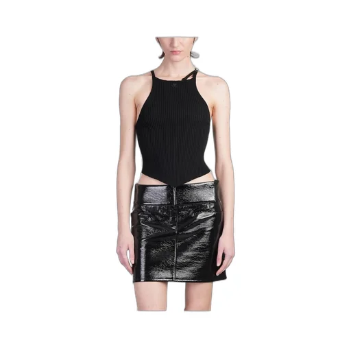 Pointy Buckle Ribbed Top