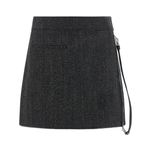 Zipped Caviar Mini Skirt