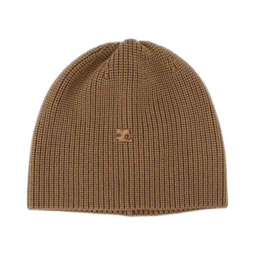 Logo Embroidered Ribbed-Knit Beanie
