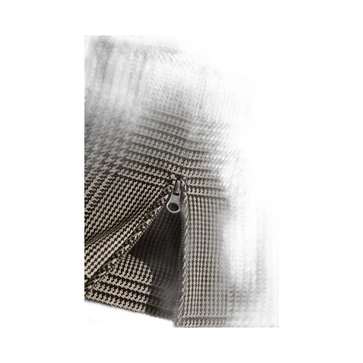 Zip-Detailed A-Line Checked Midi Skirt