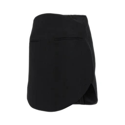 Rear Zipped Satin Mini Skirt