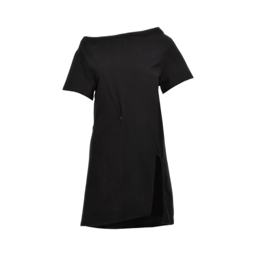 Logo Embroidered Side Slit Dress