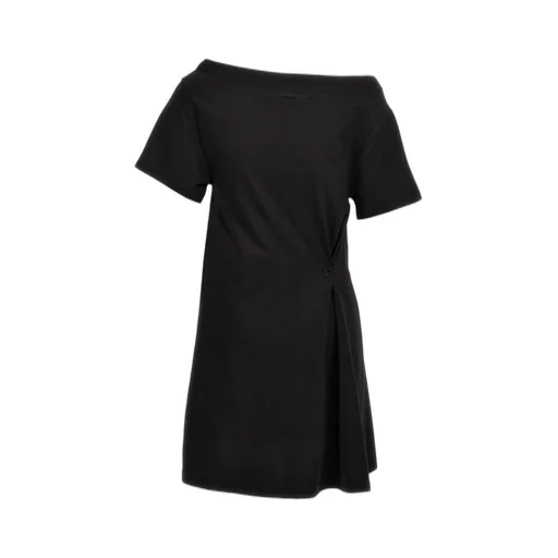Logo Embroidered Side Slit Dress