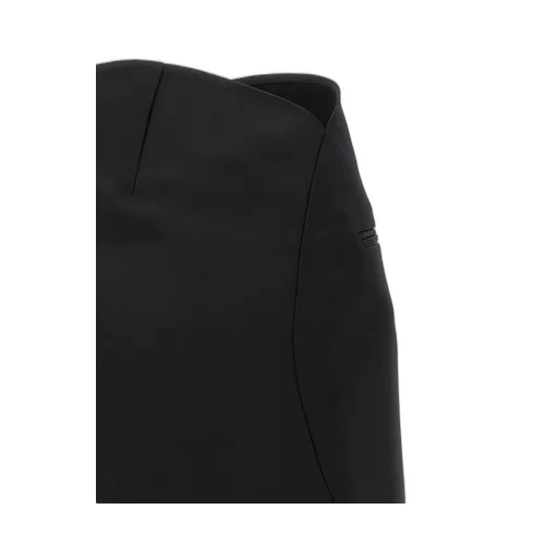 Rear Zipped Satin Mini Skirt