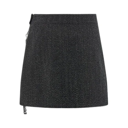 Zipped Caviar Mini Skirt