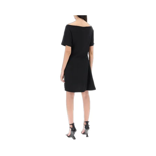 Logo Embroidered Side Slit Dress