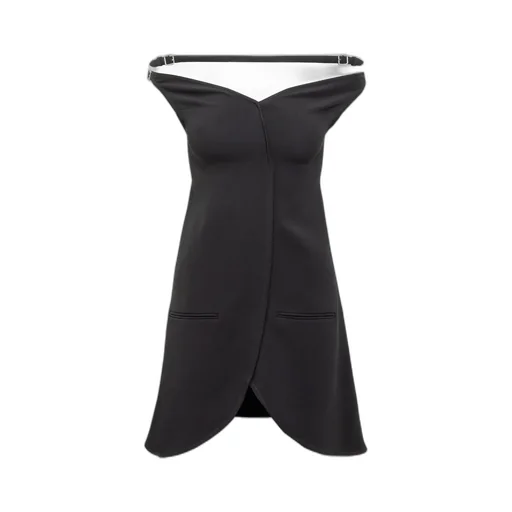 Ellipse Crepe Bustier Mini Dress