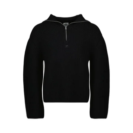 Logo Embroidered Half-Zipped Jumper