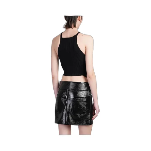 Pointy Buckle Ribbed Top