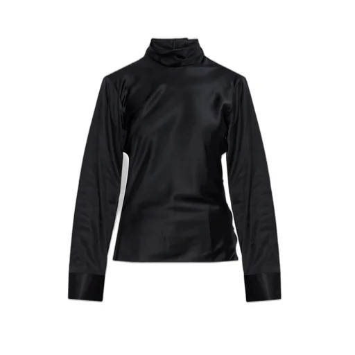 Stand-Up Collar Long Sleeve Top