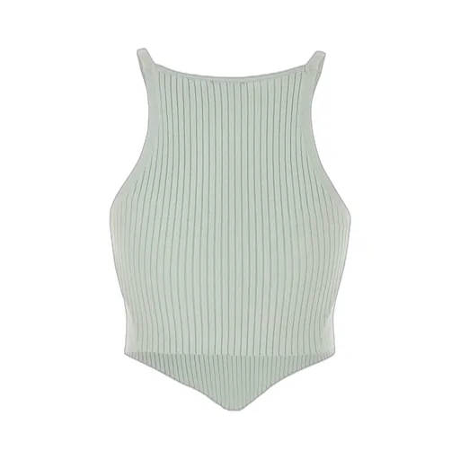 Pointy Rib Knit Tank Top