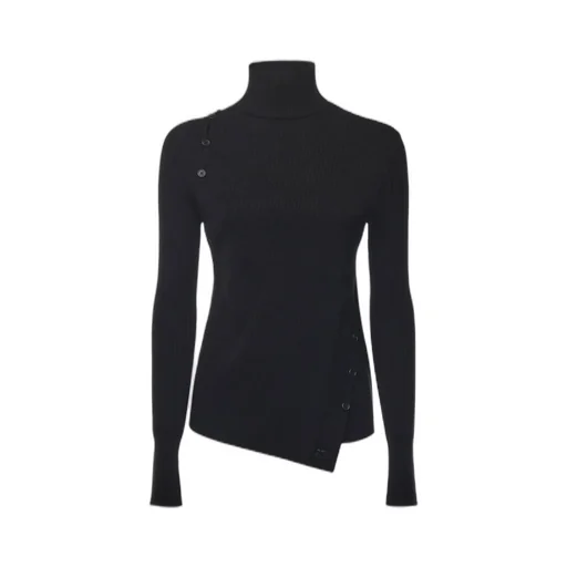 Asymmetrical Hem Turtleneck Jumper