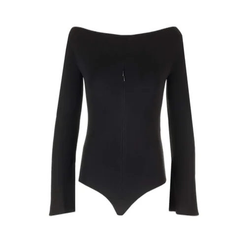 Drop Zipped Crepe Jersey Bodysuit