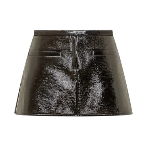 Vinyl Trapeze Mini Skirt