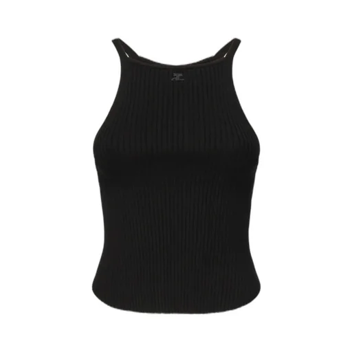 Logo Embroidered Knitted Top