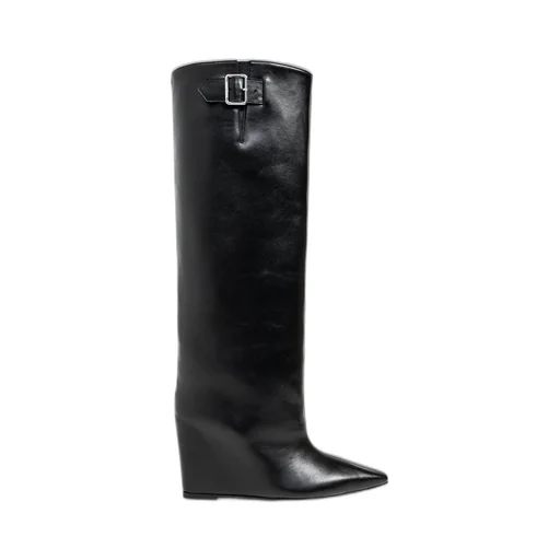 Astro Pointed-Toe Buckle-Detailed Boots