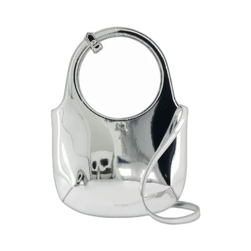 Logo Detailed Metallic Shoulder Bag