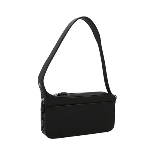 Logo Plaque Zip-Up Shoulder Bag