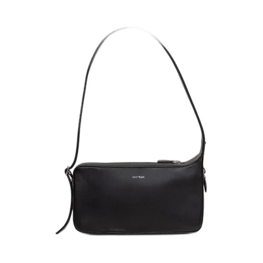Logo Printed Zip-Up Shoulder Bag