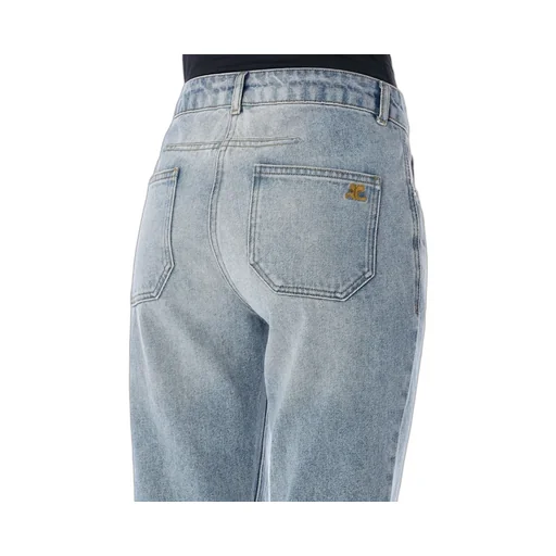 Faded Effect Flared Trousers