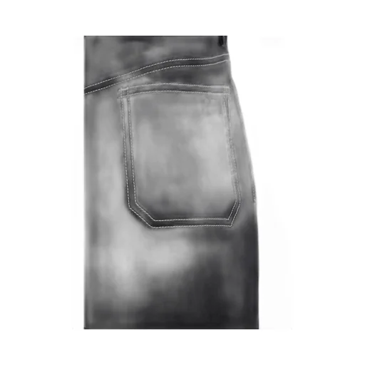 Topstitched Denim Midi Skirt