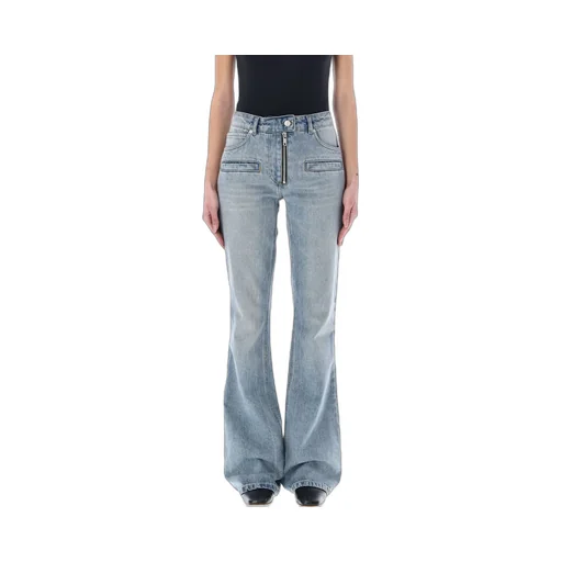 Faded Effect Flared Trousers