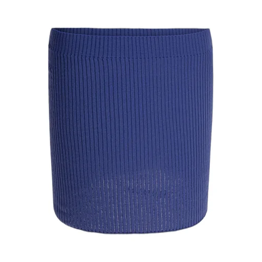 Buttoned Light Ribbed Mini Skirt
