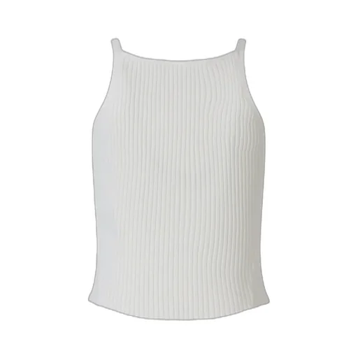 Logo Patch Sleeveless Ribbed Top