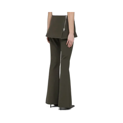 Layered Overskirt Bootcut Pants