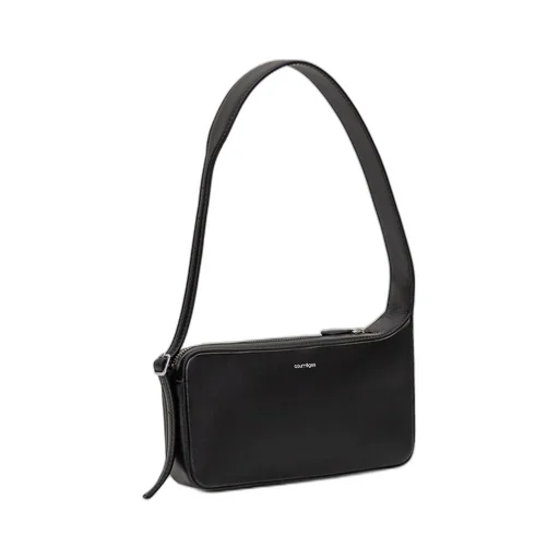 Logo Printed Zip-Up Shoulder Bag