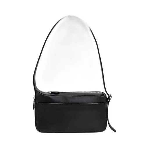 Logo Printed Zip-Up Shoulder Bag