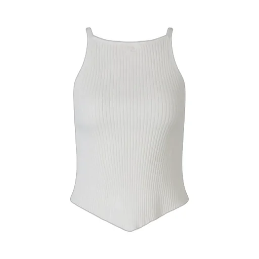 Logo Patch Sleeveless Ribbed Top