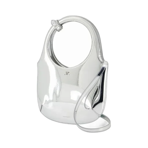 Logo Detailed Metallic Shoulder Bag