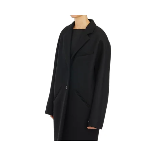 Cocoon Single-Breasted Long Coat