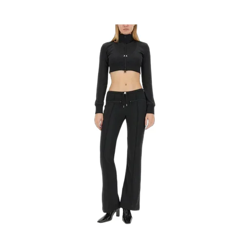 Drawstring Pleated Bootcut Pants
