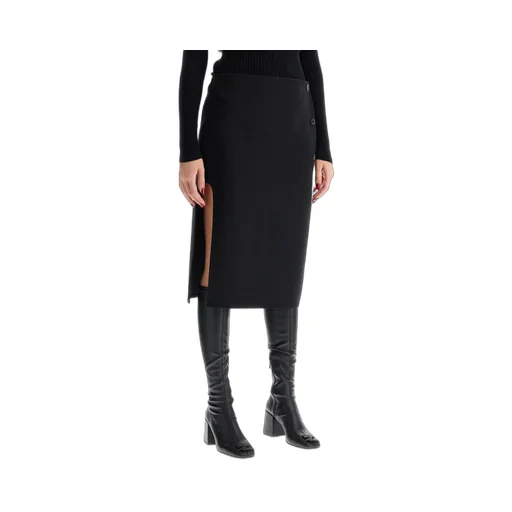 Oblique Tailored Midi Skirt