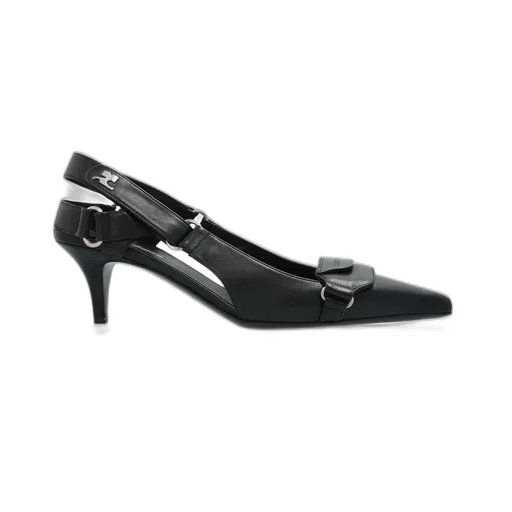 Racer Pointed-Toe Slingback Pumps