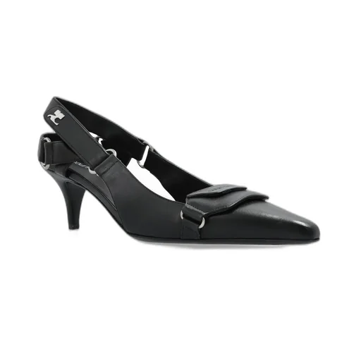 Racer Pointed-Toe Slingback Pumps