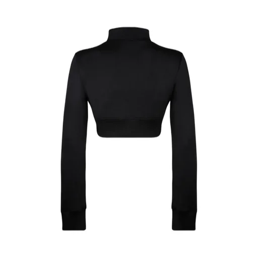Ribbed Long-Sleeved Cropped Sweatshirt