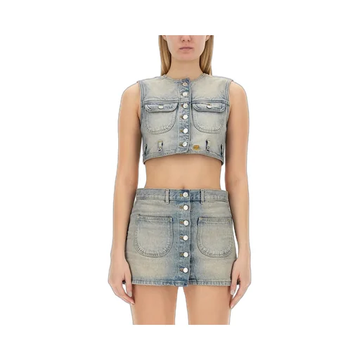 Multiflex Denim Cropped Vest