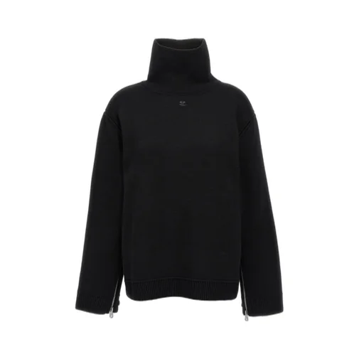 Oversized Mock-Neck Knitted Jumper