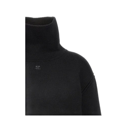 Oversized Mock-Neck Knitted Jumper