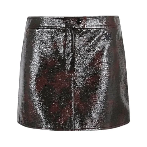 High Waist Straight Hem Mini Skirt