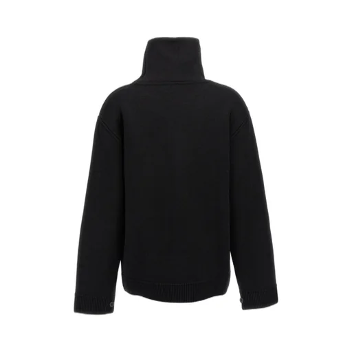 Oversized Mock-Neck Knitted Jumper