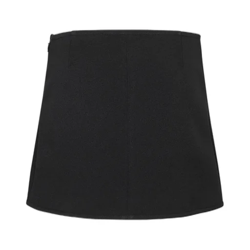 Ellipse Curved Hem Twill Mini Skirt