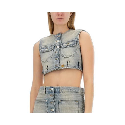 Multiflex Denim Cropped Vest