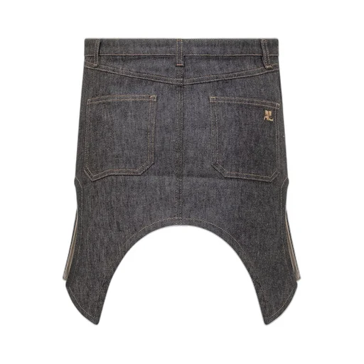 Mid-Rise Asymmetric-Hem Mini Skirt
