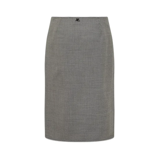 Oblique Houndstooth Midi Skirt