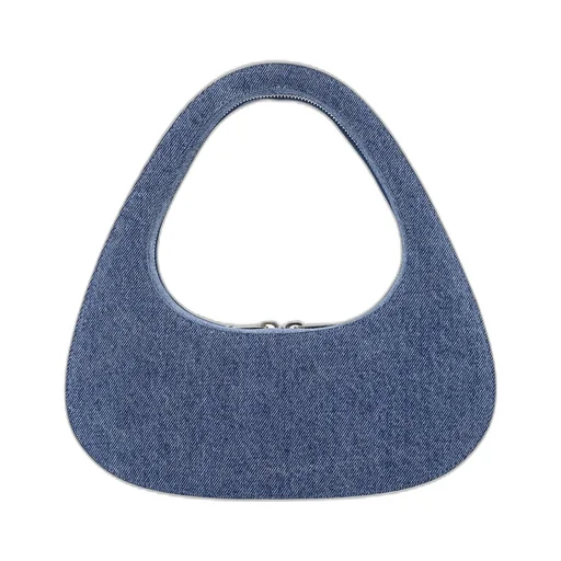 Swipe Zipped Denim Tote Bag