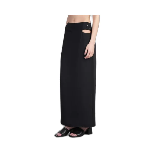 Cut-Out Detailed Rear Slit Maxi Skirt